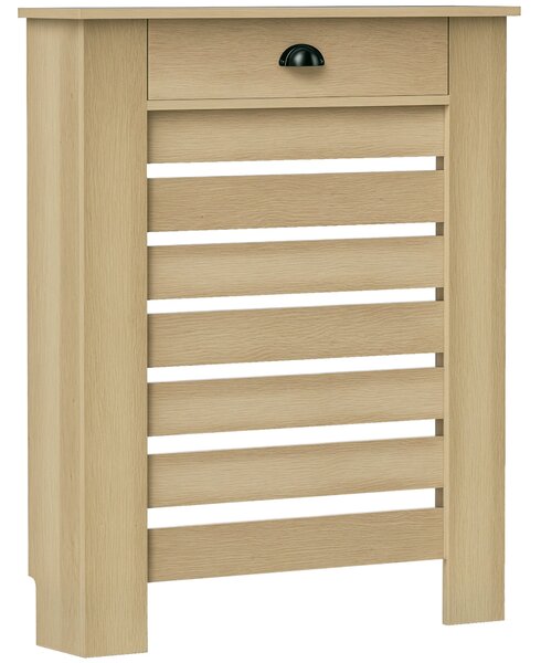 HOMCOM Kryt Radiátoru s Šuplíkem MDF Kryt Radiátoru do Obývacího Pokoje, Ložnice, Chodby 78x19x95,5 cm Dub | Aosom