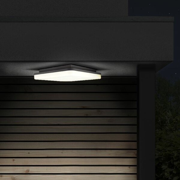 Solight LED venkovní osvětlení, přisazené, čtvercové, IP54, 15W, 1150lm, 4000K, 22cm WO730-1