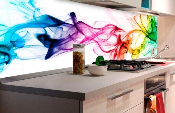 Samolepící tapety za kuchyňskou linku, rozměr 180 cm x 60 cm, kouř barevný, DIMEX KI-180-073