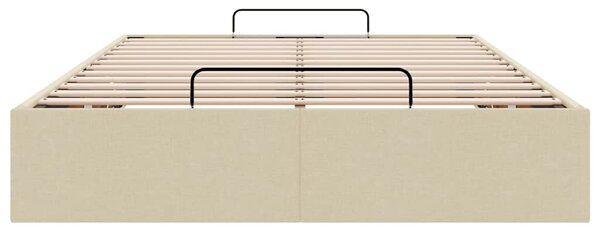 Osmanský rám postele bez matrací krémově 120x200 cm textil 3310873