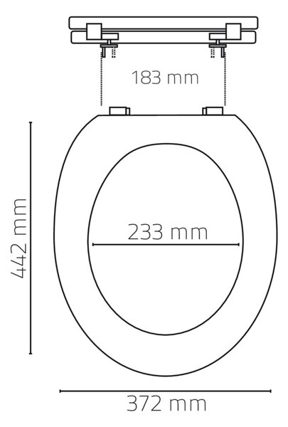 Ridder Miami WC sedátko, soft close, PP termoplast - bílá, 44,3 × 37 cm, MK44898