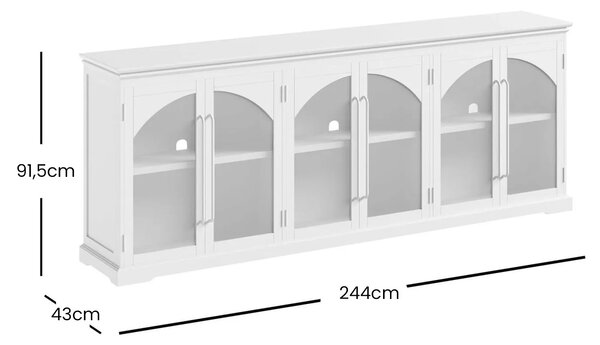 LivinHill Komoda Avola 244 cm z masivu černá