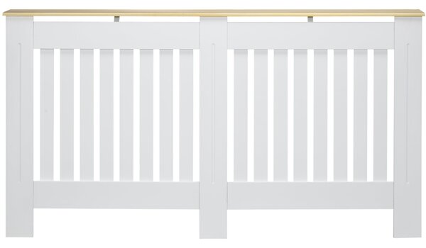HOMCOM Kryt na radiátor 152x19x83 cm MDF s protiskluzovým zařízením Moderní design pro obývací pokoj a ložnici Bílá | Aosom