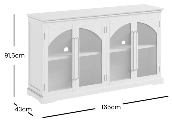 LivinHill Komoda Avola 165 cm z masivu bílá