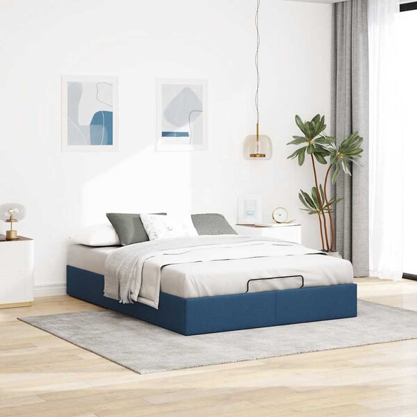 Osmanský rám postele bez matrací modrá 140x190 cm textil 3310881