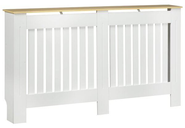 HOMCOM Kryt na radiátor 152x19x83 cm MDF s protiskluzovým zařízením Moderní design pro obývací pokoj a ložnici Bílá | Aosom