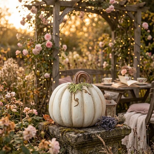 Béžová antik dekorace dýně Pumpkin - Ø 22*22 cm - Clayre & Eef