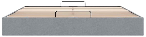 Osmanský rám postele bez matrací světle šedá 160x200 cm textil 3310889