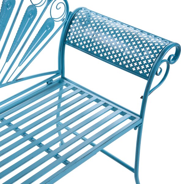 Zahradní lavice PAVIA 146 cm Kov Modrá