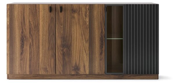 Szynaka Komoda s LED osvětlením Radium 45 180 cm ořech Columbia/černá