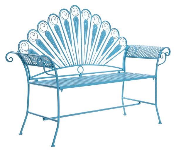 Zahradní lavice PAVIA 146 cm Kov Modrá