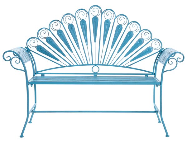 Zahradní lavice PAVIA 146 cm Kov Modrá