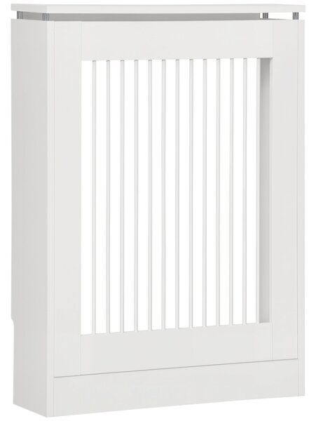 HOMCOM Moderní Kryt Radiátoru z MDF Malovaný Kryt Radiátoru s Horní Policí pro Obývací Pokoj, Ložnici a Kancelář 60x18x84 cm Bílý | Aosom