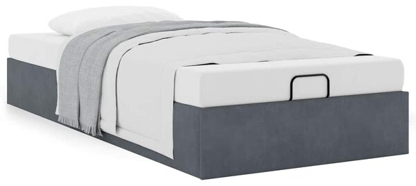 Osmanský rám postele bez matrace tmavě šedá 90x190 cm samet 3310932