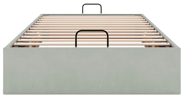 Osmanský rám postele bez matrace světle šedá 90x200 cm samet 3310937