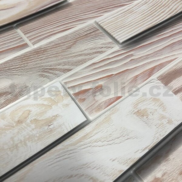 Obkladové panely 3D PVC TP10007977, cena za kus, rozměr 980 x 480 mm, obklad klasik bělený, GRACE