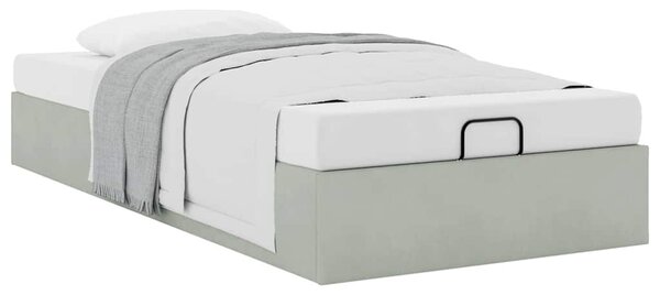 Osmanský rám postele bez matrace světle šedá 90x200 cm samet 3310937