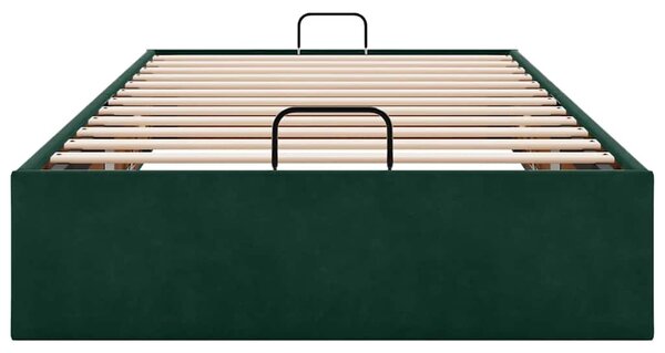 Osmanský rám postele bez matrace tmavě zelené 90x200 cm samet 3310940