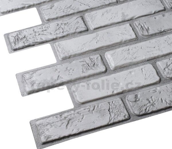 Obkladové panely 3D PVC TP10009236, rozměr 971 x 498 mm, cihla světlá, GRACE