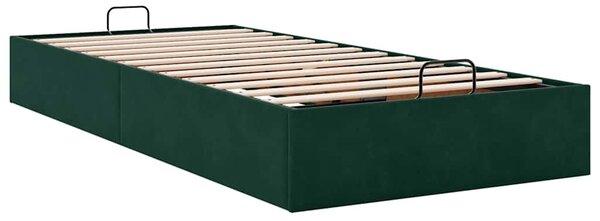 Osmanský rám postele bez matrace tmavě zelené 90x200 cm samet 3310940