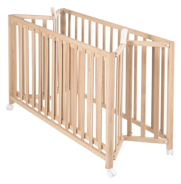 Skládací postýlka na kolečkách v přírodní barvě 60x120 cm Fold up – Roba
