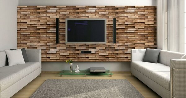Obkladové panely 3D PVC TP10007978, cena za kus, rozměr 980 x 480 mm, obklad dub rustikal, GRACE
