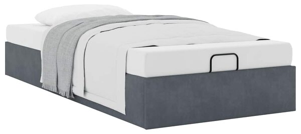 Osmanský rám postele bez matrace tmavě šedá 90x190 cm samet 3310932