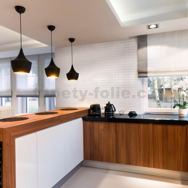Obkladové panely 3D PVC TP10009957, rozměr 960 x 480 mm, mozaika bílá malá, GRACE