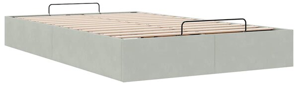 Osmanský rám postele bez matrace světle šedá 120x200 cm samet 3310955