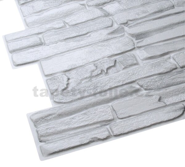 Obkladové panely 3D PVC TP10015931, cena za kus, rozměr 980 x 500 mm, kámen světle šedý, GRACE