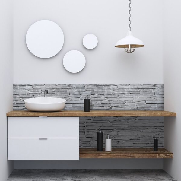 Obkladové panely 3D PVC TP10015931, cena za kus, rozměr 980 x 500 mm, kámen světle šedý, GRACE