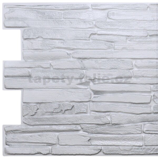Obkladové panely 3D PVC TP10015931, cena za kus, rozměr 980 x 500 mm, kámen světle šedý, GRACE