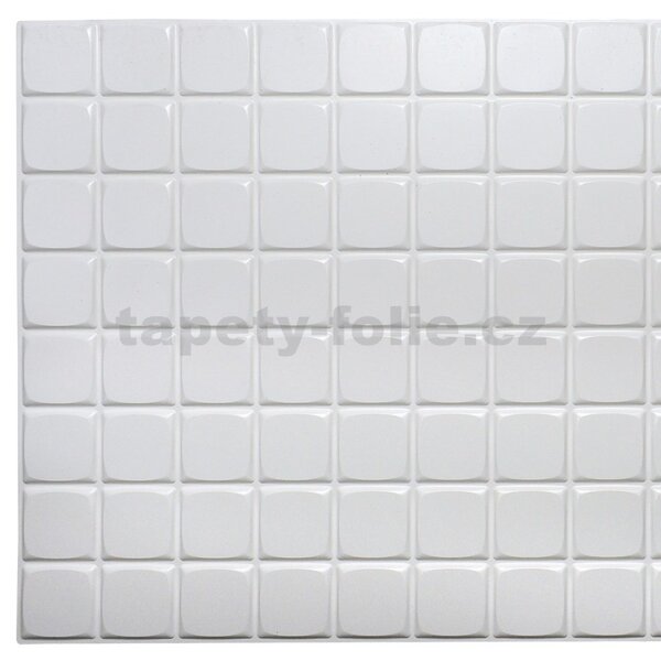 Obkladové panely 3D PVC TP10009957, rozměr 960 x 480 mm, mozaika bílá malá, GRACE