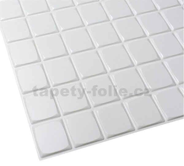 Obkladové panely 3D PVC TP10009957, rozměr 960 x 480 mm, mozaika bílá malá, GRACE