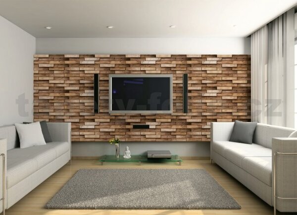 Obkladové panely 3D PVC TP10007978, cena za kus, rozměr 980 x 480 mm, obklad dub rustikal, GRACE