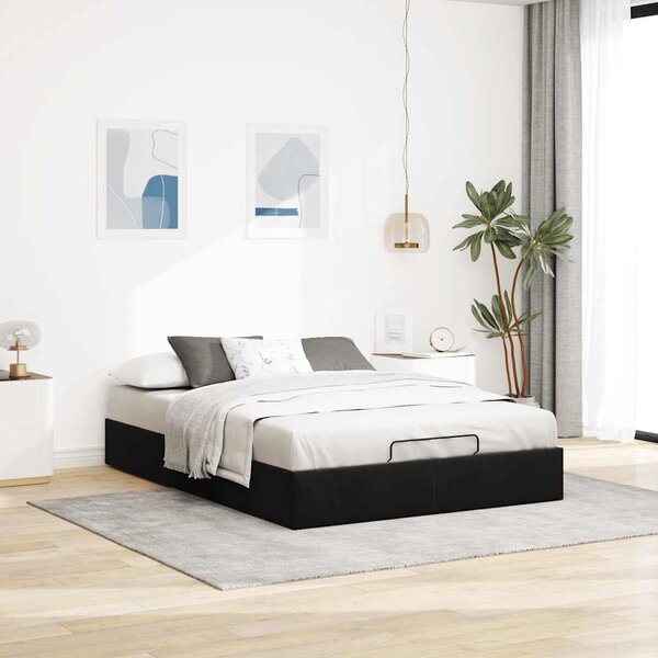 Osmanský rám postele bez matrací černá 140x190 cm samet 3310963