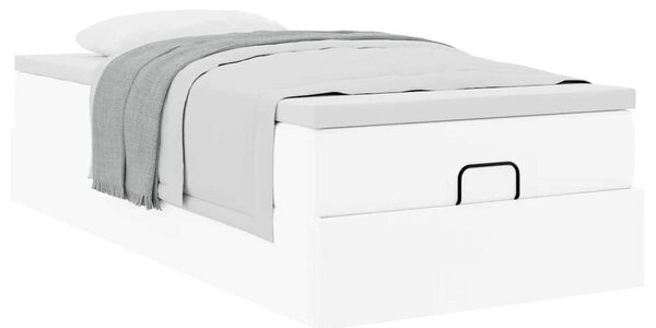 Osmanský rám postele s matrací bílý 80x200cm umělá kůže 3311007