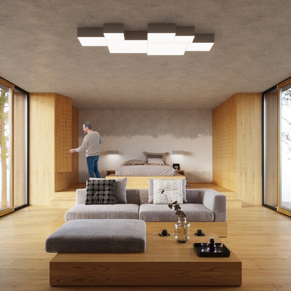 Sollux Lighting Stropní svítidlo HORUS šedé