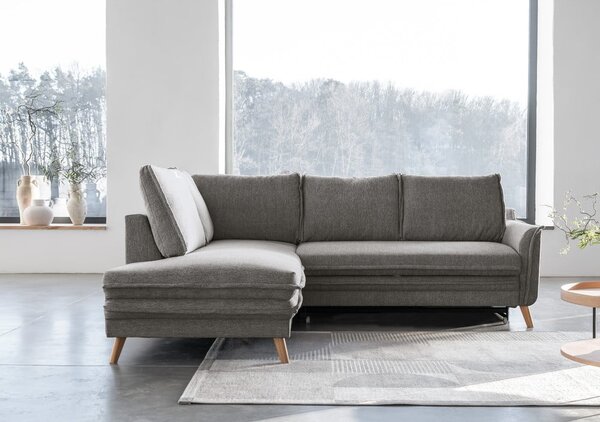 Šedá rozkládací rohová pohovka (levý roh) Charming Charlie – Miuform