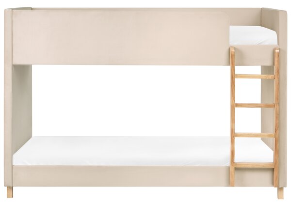 Patrová postel Umělý samet CHOCQUES 90 x 200 cm Světle béžová
