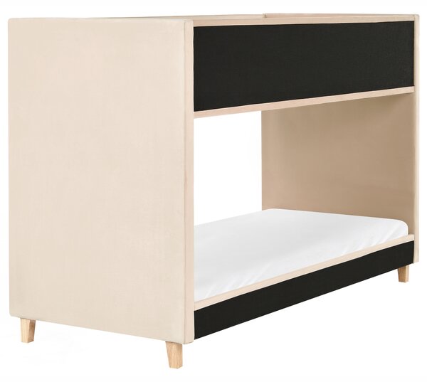 Patrová postel Umělý samet CHOCQUES 90 x 200 cm Světle béžová