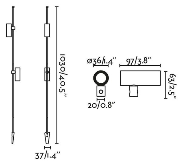 FARO CLAP 1030 lampa se zápichem, černá 2x6W 3000K 38st. 24V