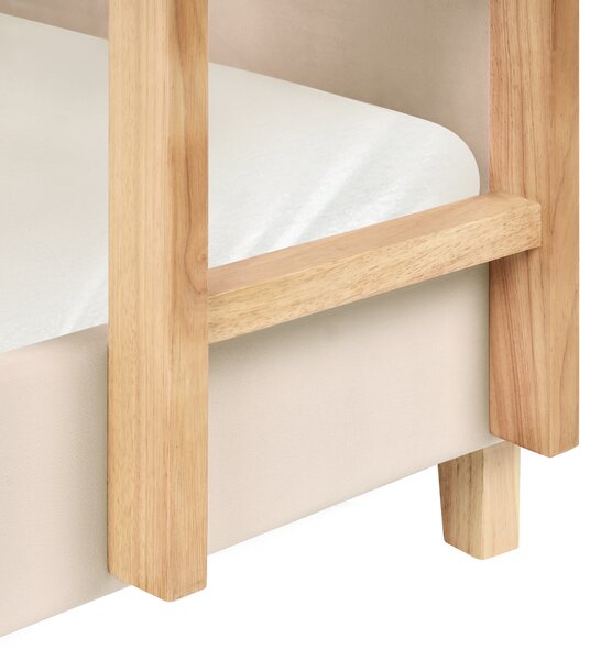 Patrová postel Umělý samet CHOCQUES 90 x 200 cm Světle béžová
