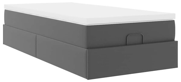 Osmanský rám postele s matrací černý 80x200cm umělá kůže 3311006