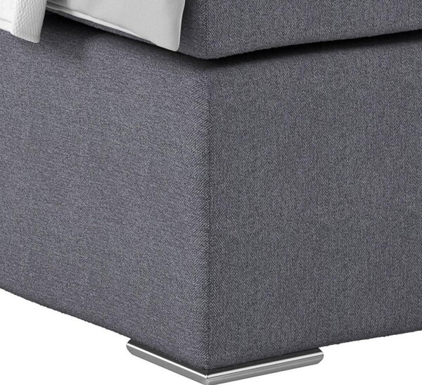 Postel Boxspring NERO PL: 140/200 cm, tmavě šedá