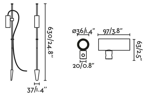 FARO CLAP 630 lampa se zápichem, černá 6W 3000K 38st. 24V