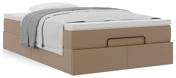 Osmanský rám postele s matrací cappuccino 120x200cm umělá kůže 3311035
