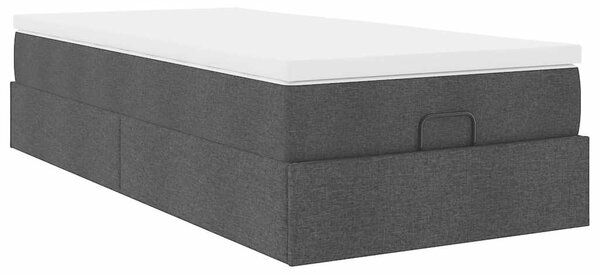 Osmanský rám postele s matrací černá 80x200cm textil 3311066