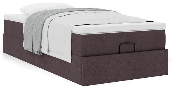 Osmanský rám postele s matrací tmavě šedá 90x200cm textil 3311081