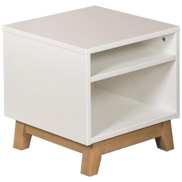 Bíle lakovaný noční stolek Quax Trendy 42 x 42 cm